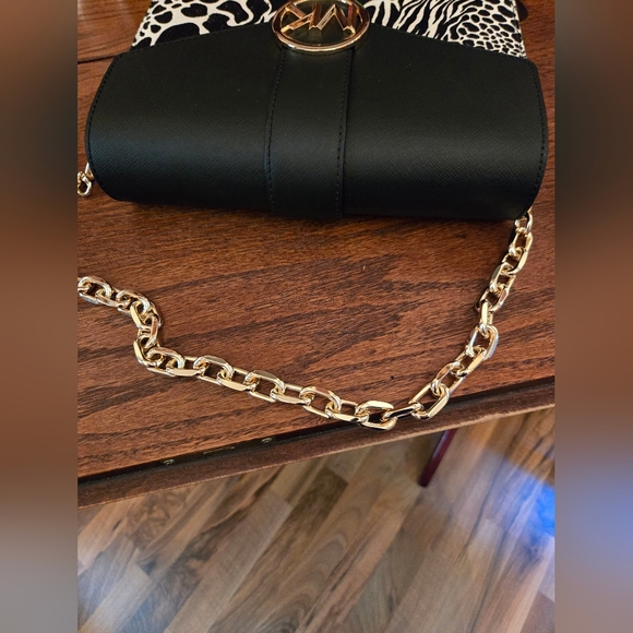 New Michael Kors Carmen black leather & haircalf handbag & wallet set - Picture 12 of 15